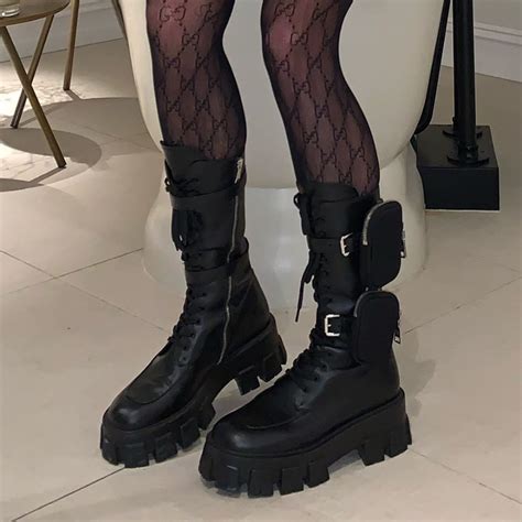 botas imitación prada|prada military boots.